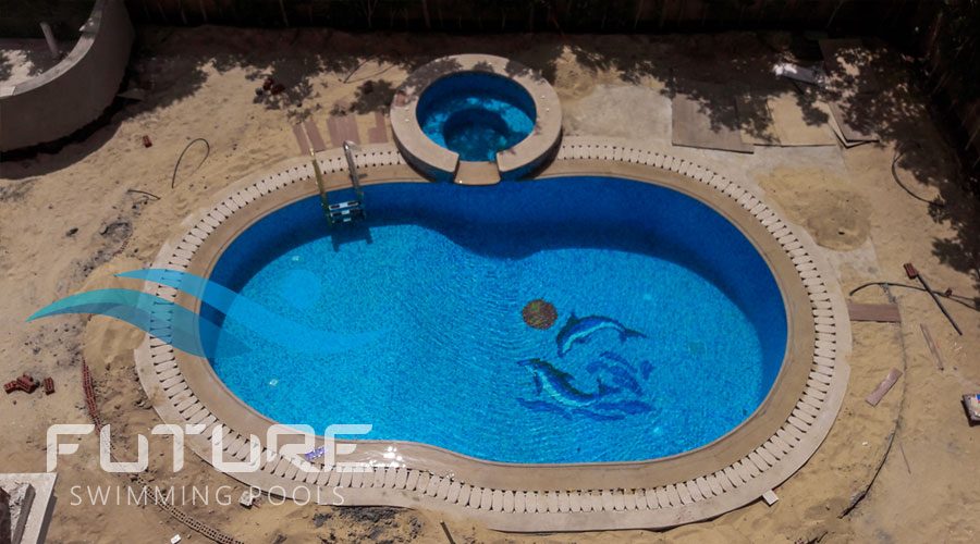 خلال تنفيذ حمام سباحة اوفرفلو وجاكوزي